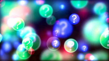Flying Question Marks. Abstract Backgroundの写真素材