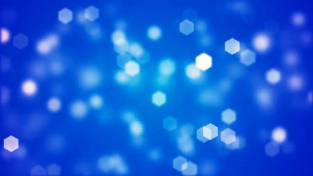 background of blurry blue hexagonal bokehの写真素材