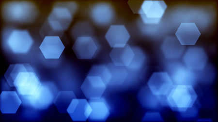 background of blurry blue hexagonal bokehの写真素材