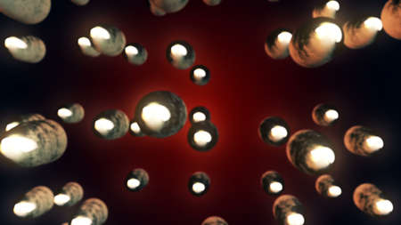 bullets on red bacgroundの写真素材