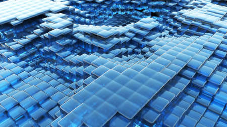 wave glass liquid with animated reflections.の写真素材