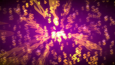 Flying dollar symbols.の写真素材