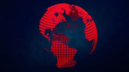 Planet Earth on the stars background.の写真素材