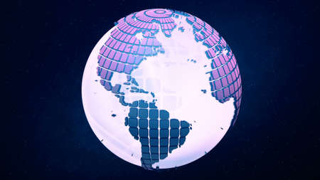 Planet Earth on the stars background.の写真素材