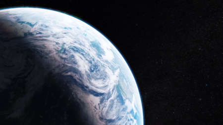 Realistic beautiful planet Earth from deep space