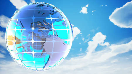 background of binary code with the rotation of the glass of the globe.