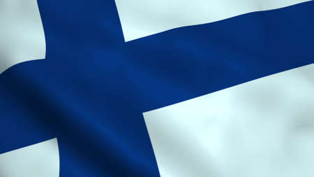 Realistic Finland flagの写真素材