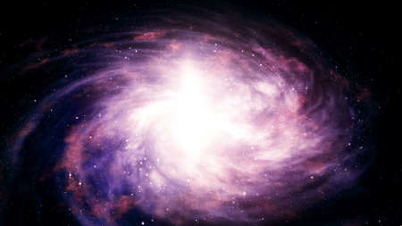 Flight near a rotating spiral galaxy.の写真素材