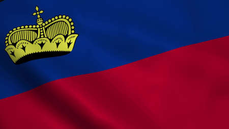 Realistic Liechtenstein flagの写真素材