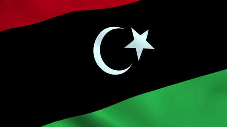 Realistic Libya flagの写真素材