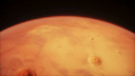 Red Planet on stars background.の写真素材