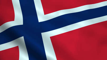 Realistic Norwegian flagの写真素材