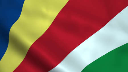 Realistic Seychelles flag 3D renderingの写真素材