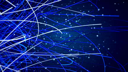 CGI graphics with blue lines 3D renderingの写真素材