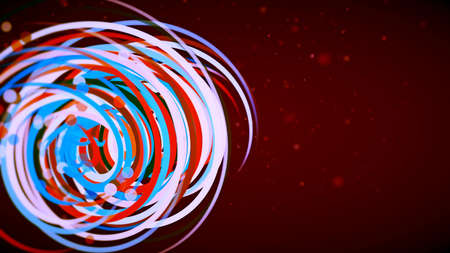 graphics with colored spiral on red background. 3D renderingの写真素材