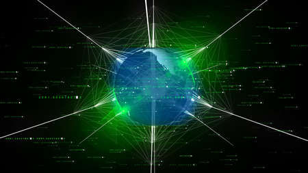 background with sci-fi Earth. 3D renderingの写真素材