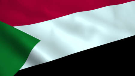 Realistic Sudan flag 3D renderingの写真素材