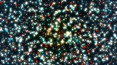 glowing colored light and dust particles 3D renderingの写真素材