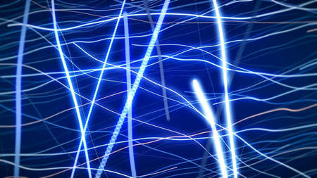 CGI graphics with neon lines 3D renderingの写真素材