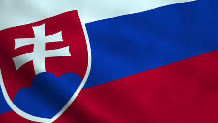 Realistic Slovakia flag waving in the wind.の写真素材