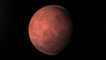Realistic planet Mars from deep space.の写真素材