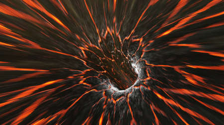 Abstract background with flight in sci-fi tunnel with fantastic lights.