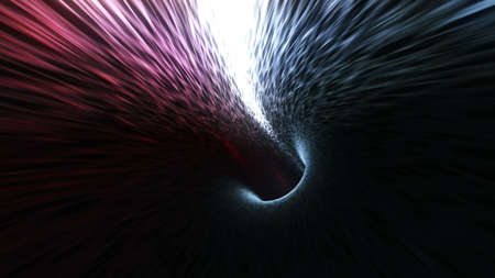 Abstract background with flight in sci-fi tunnel with fantastic lights.の写真素材