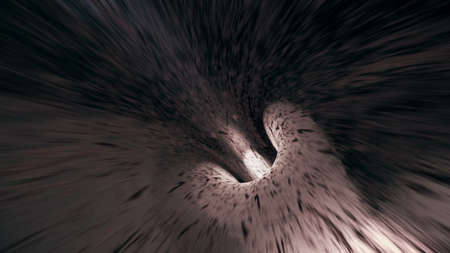 Abstract background with flight in sci-fi tunnel with fantastic lights.の写真素材