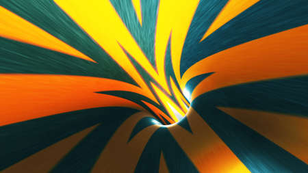 background with flight in sci-fi tunnel with fantastic lights. 3D renderingの写真素材