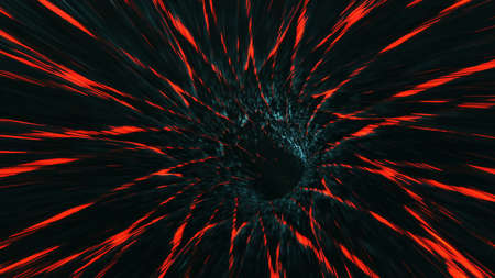 background with flight in sci-fi tunnel with fantastic lights. 3D renderingの写真素材