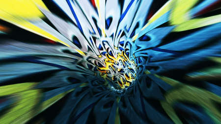 background with flight in sci-fi tunnel with fantastic lights. 3D renderingの写真素材