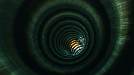 background with flight in sci-fi tunnel with fantastic lights. 3D renderingの写真素材