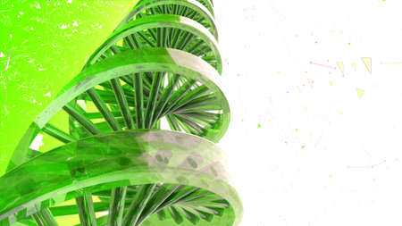 Background with rotating abstract DNA. 3D renderingの写真素材