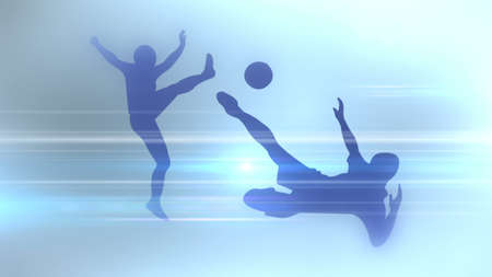 An abstract silhouette of sports discipline. 3D renderingの写真素材