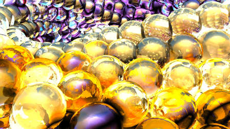 Ice abstract spheres rotating in slow motion. 3D renderingの写真素材