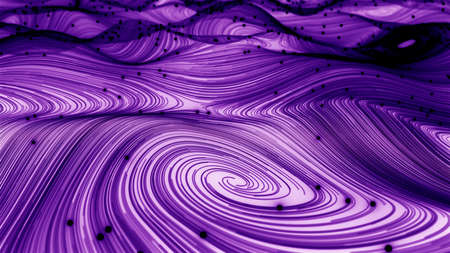 Abstract wave with spheres. 3D renderingの写真素材