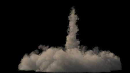 Rocket exhaust from a rocket launch. 3D Renderingの写真素材