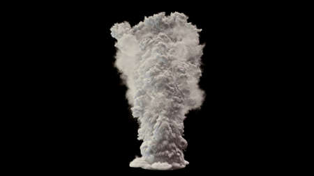Strong thick white smoke from burning chemicals. 3D Renderingの写真素材