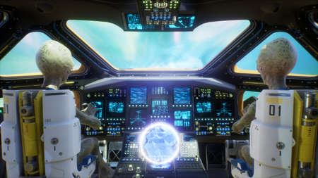 Aliens fly through a wormhole in an uncharted part of the universe in their sci-fi spaceship. The...
