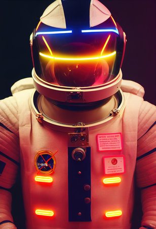A fictional person, not based on a real person. Portrait of an fictional astronaut in a spacesuit....