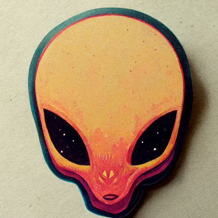 A fantasy alien depicted in cartoon style. Artistic abstract alien. Perfect for phone wallpaper or...