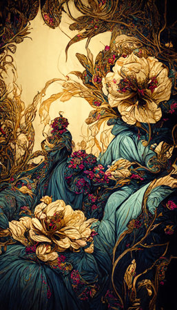 Colorful multicolored bright picture. Painted bright multicolored flowers. Abstract colorful background.の写真素材