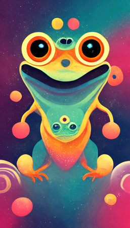 An abstract surrealistic animal. Lots of colored colors, rainbows and multicolored smoke. Colorful wonderful dream abstraction.の写真素材