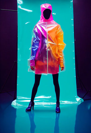 A fictional person, not based on a real person. Abstract portrait of a beautiful fictional girl. Fashionable cute woman. Creative beautiful girl. 3d renderingの写真素材