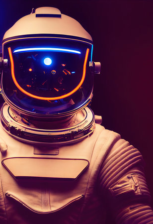 A fictional person, not based on a real person. Portrait of an fictional astronaut in a spacesuit....