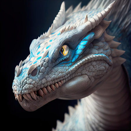 Portrait of a beautiful formidable legendary dragon. Image of an ancient dragon. Generative AI Artの素材