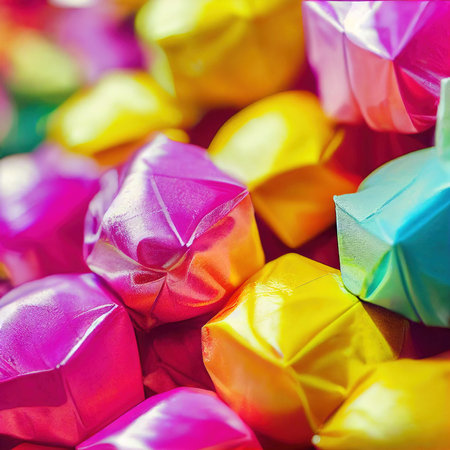 Colorful lollipops and candy. An assortment of delicious candies. Generative AI Artの素材