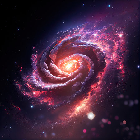 Star Nebula in the deep sky at night. Beautiful universe and galaxies. Generative AI Artの素材