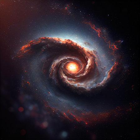 Star Nebula in the deep sky at night. Beautiful universe and galaxies. Generative AI Artの素材