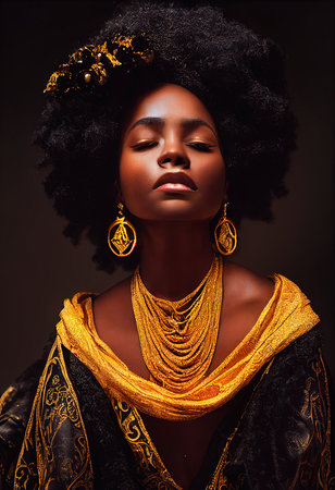 Abstract portrait of a beautiful fictional girl. Fashionable cute woman. Creative beautiful girl. Generative AI Artの素材